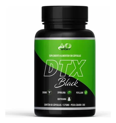 DTX Black - Suplemento termogênico com fibras e cafeína